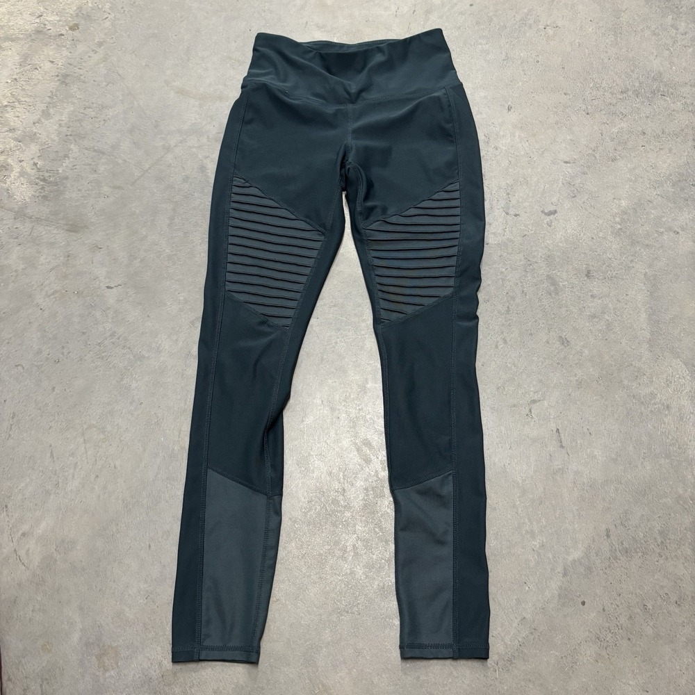 Apana Womens Leggings Size XS Green Yoga Leggings Pants Pockets Textured